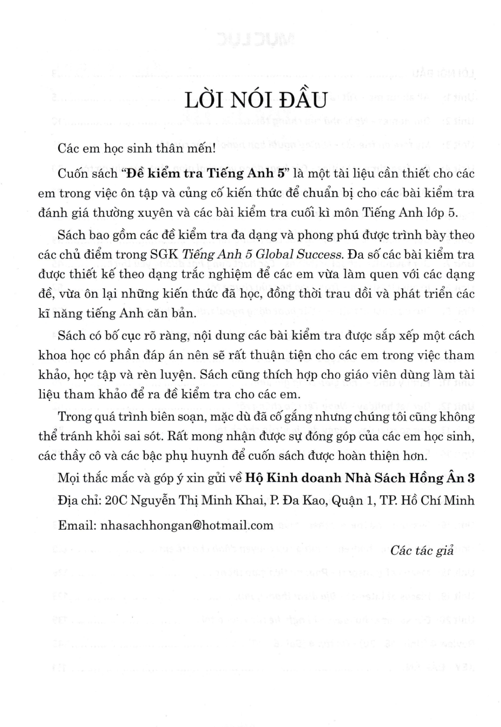 ĐỀ KIỂM TRA TIẾNG ANH LỚP 5 - CÓ ĐÁP ÁN (Dùng kèm SGK Tiếng Anh Global Success)